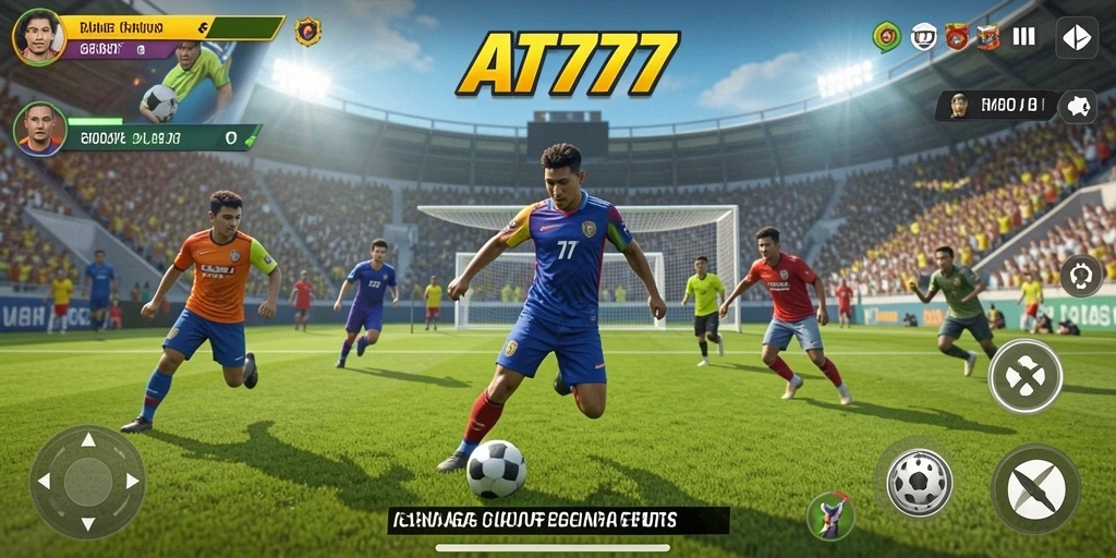 Tangkapan layar utama <strong>AT777</strong> menampilkan gameplay olahraga yang dinamis dan menarik.