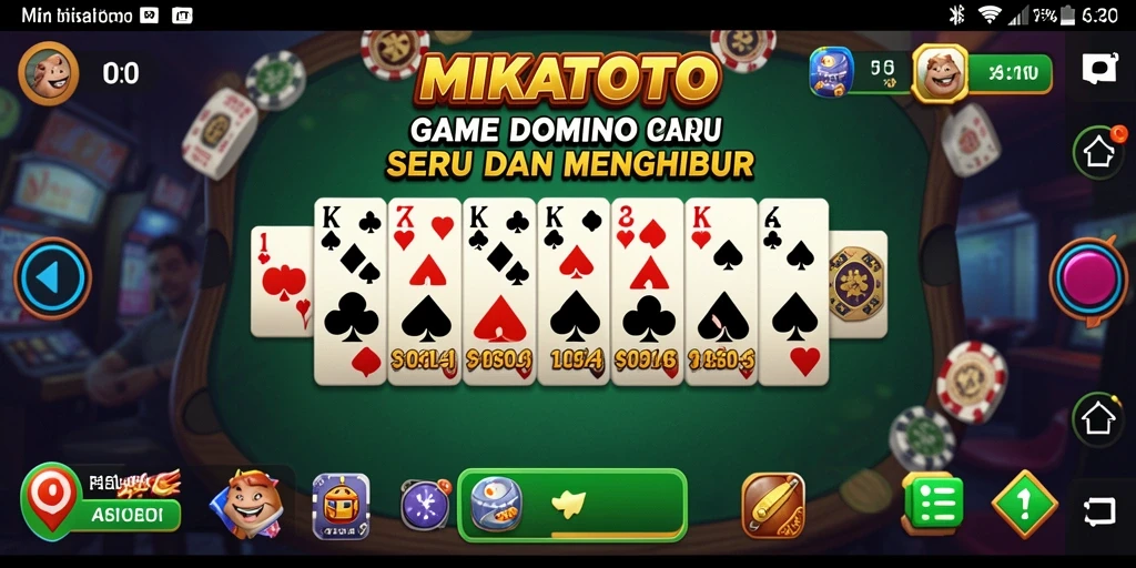 Tangkapan layar gameplay menampilkan keseruan bermain Domino di MIKATOTO.