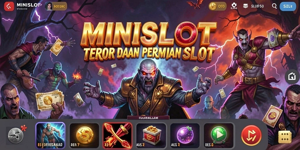 Screenshot gameplay MINISLOT dengan nuansa horor yang mencekam.