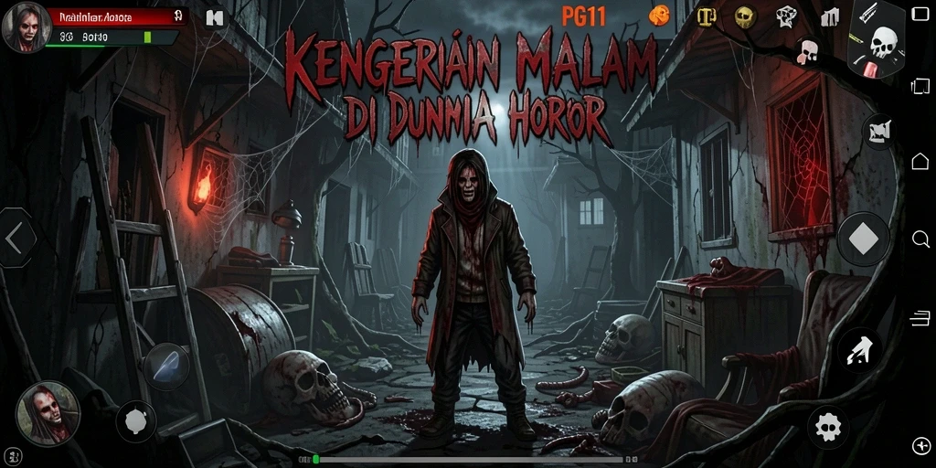 Tangkapan layar PG11 menampilkan gameplay menegangkan di lingkungan yang menyeramkan.