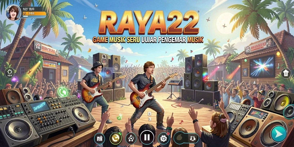 Screenshot gameplay RAYA22 menampilkan pemain menikmati musik interaktif.