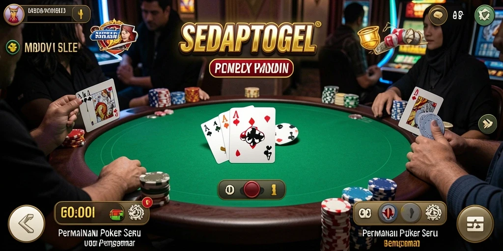 Tampilan seru gameplay poker di SEDAPTOGEL.