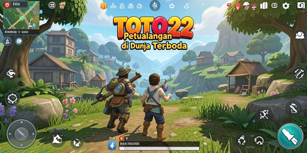 Tampilan gameplay seru dari TOTO22 yang memperlihatkan dunia terbuka.